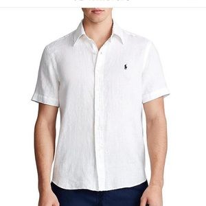 Mens Ralph Lauren Linen Short-Sleeve Woven Shirt